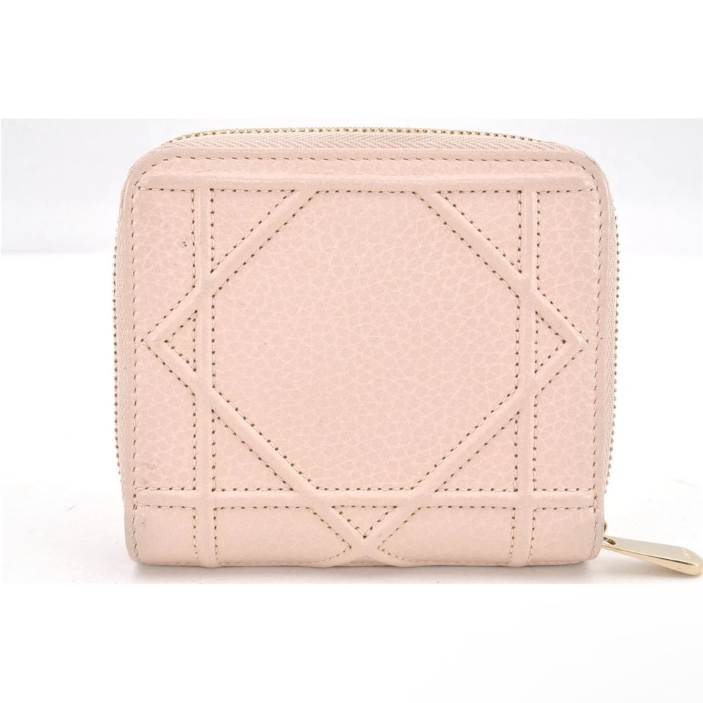 Christian Dior Cannage Tan Leather Compact Wallet EUC - Picture 4 of 11